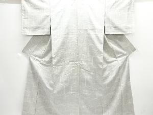 未使用品　亀甲に唐草模様織出し手織り紬着物